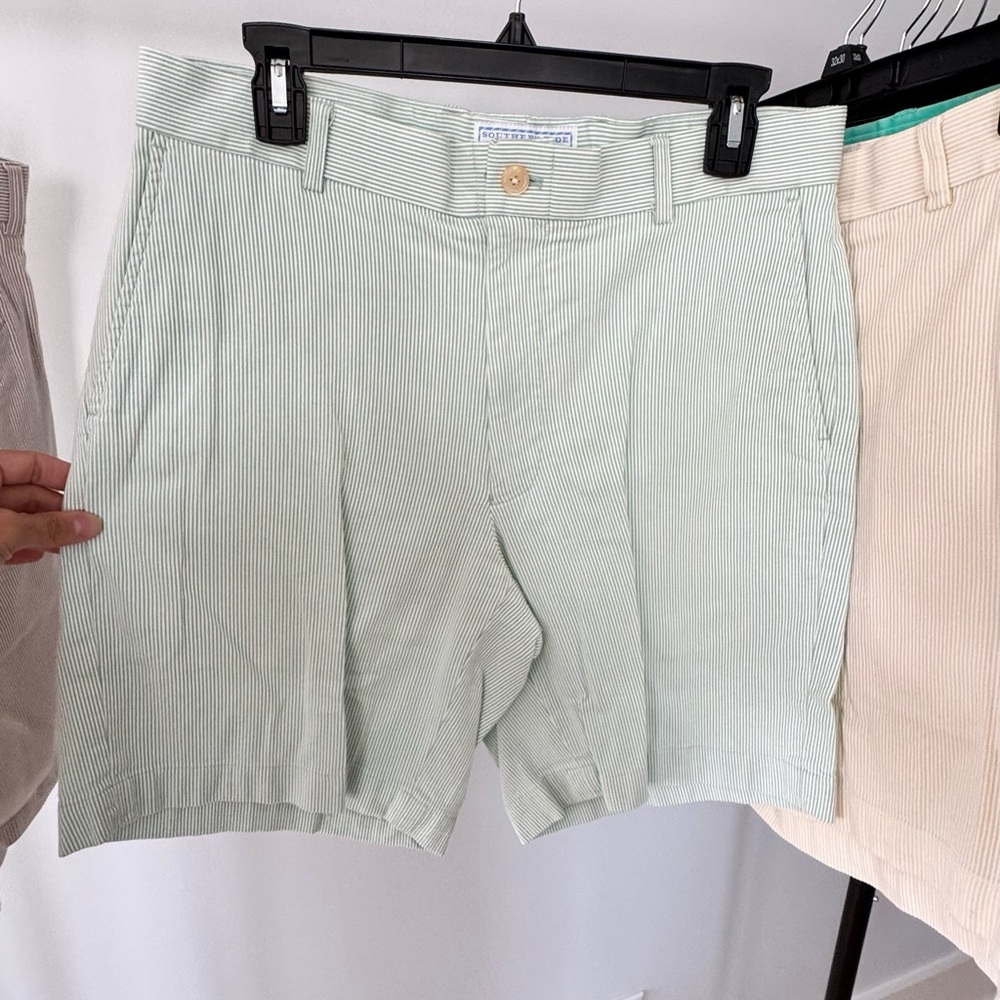 Southern Tide Men's Light Green Striped Shorts